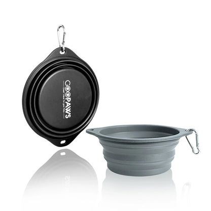 Goopaws Collapsible Silicone Travel Pet Bowl Set | 2-Pack | Dogs & Cats | 4 Colors