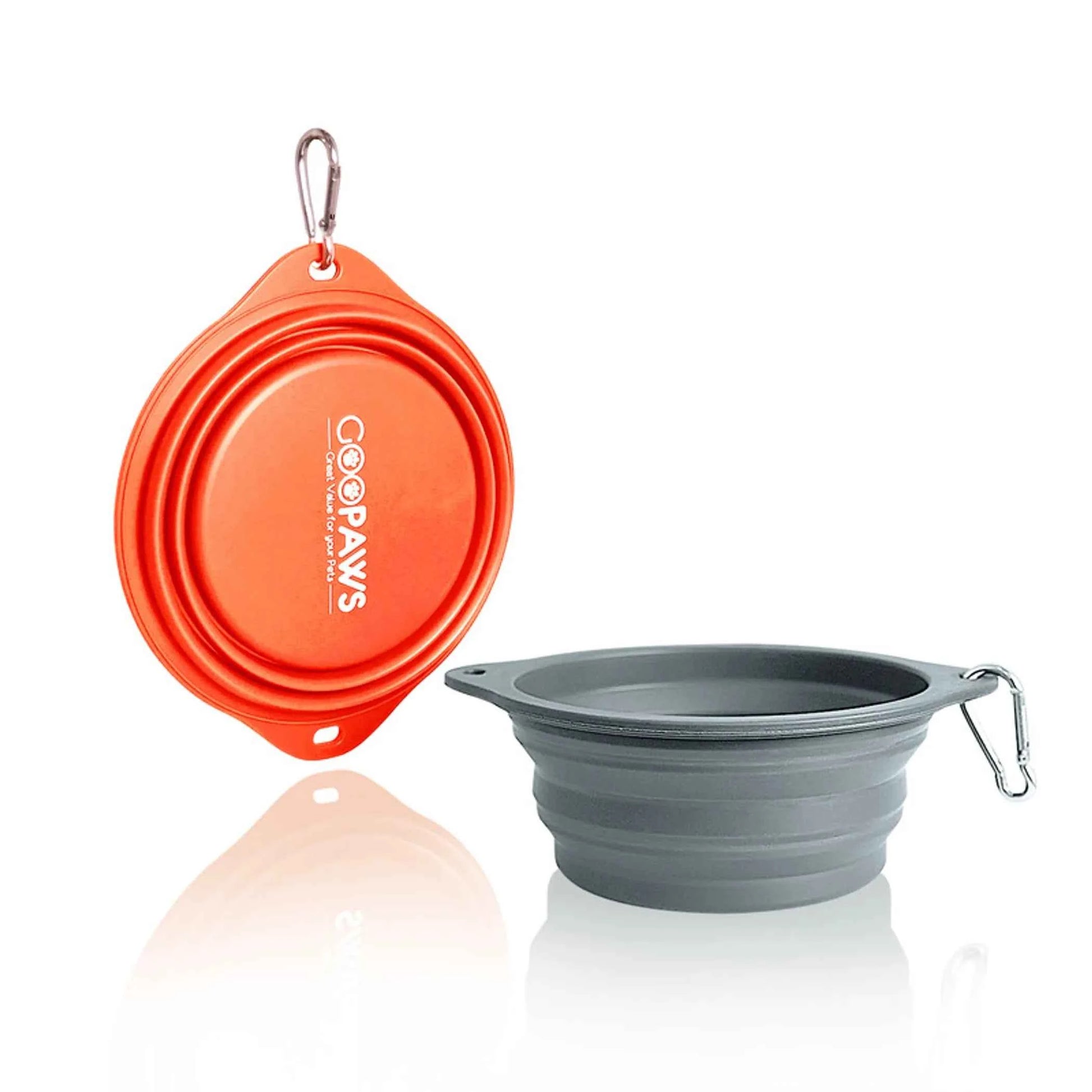 Goopaws Collapsible Silicone Travel Pet Bowl Set | 2-Pack | Dogs & Cats | 4 Colors