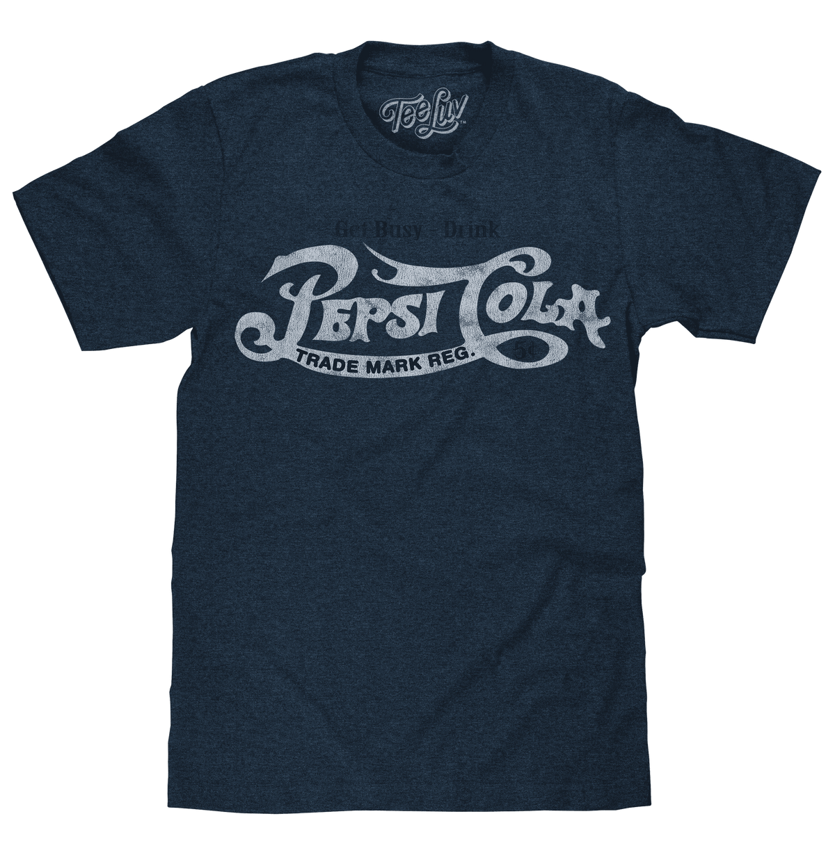 Navy graphic T-shirt with Pepsi Cola logo and crew neck