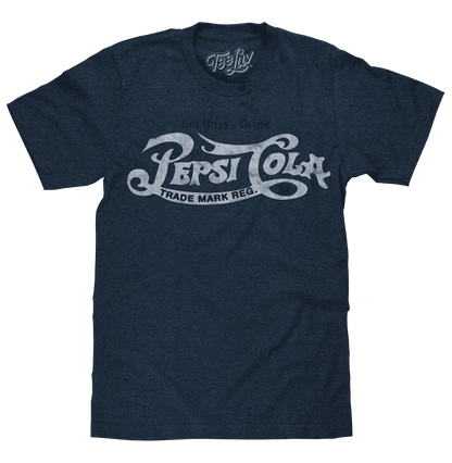 Navy graphic T-shirt with Pepsi Cola logo and crew neck