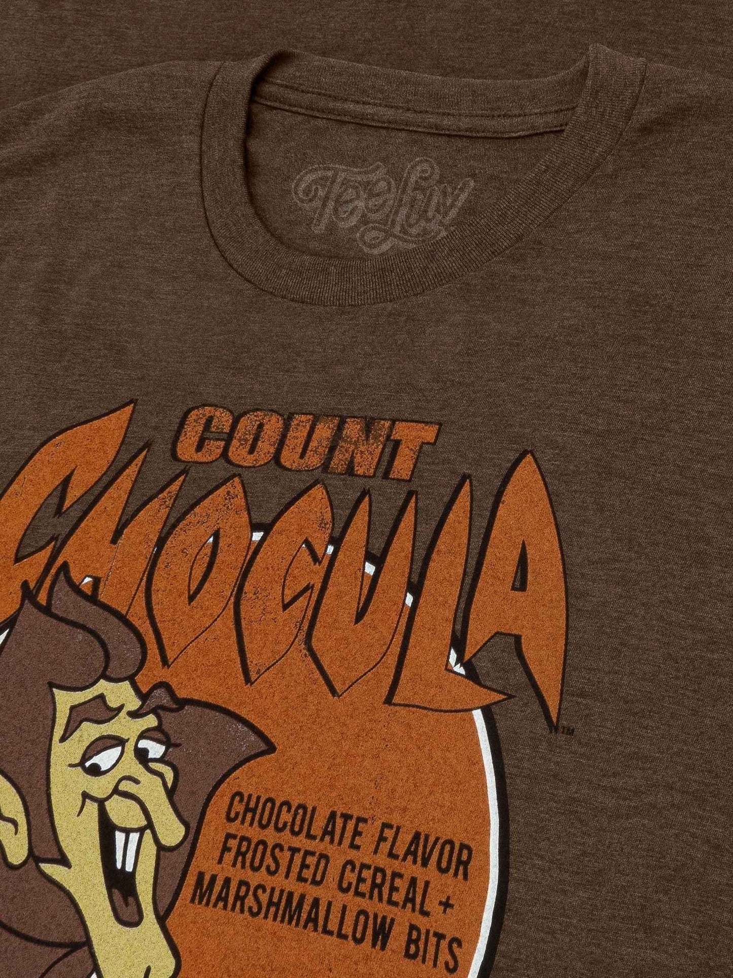 Count Chocula Monster Cereal T-Shirt | Distressed Logo | Heather Brown