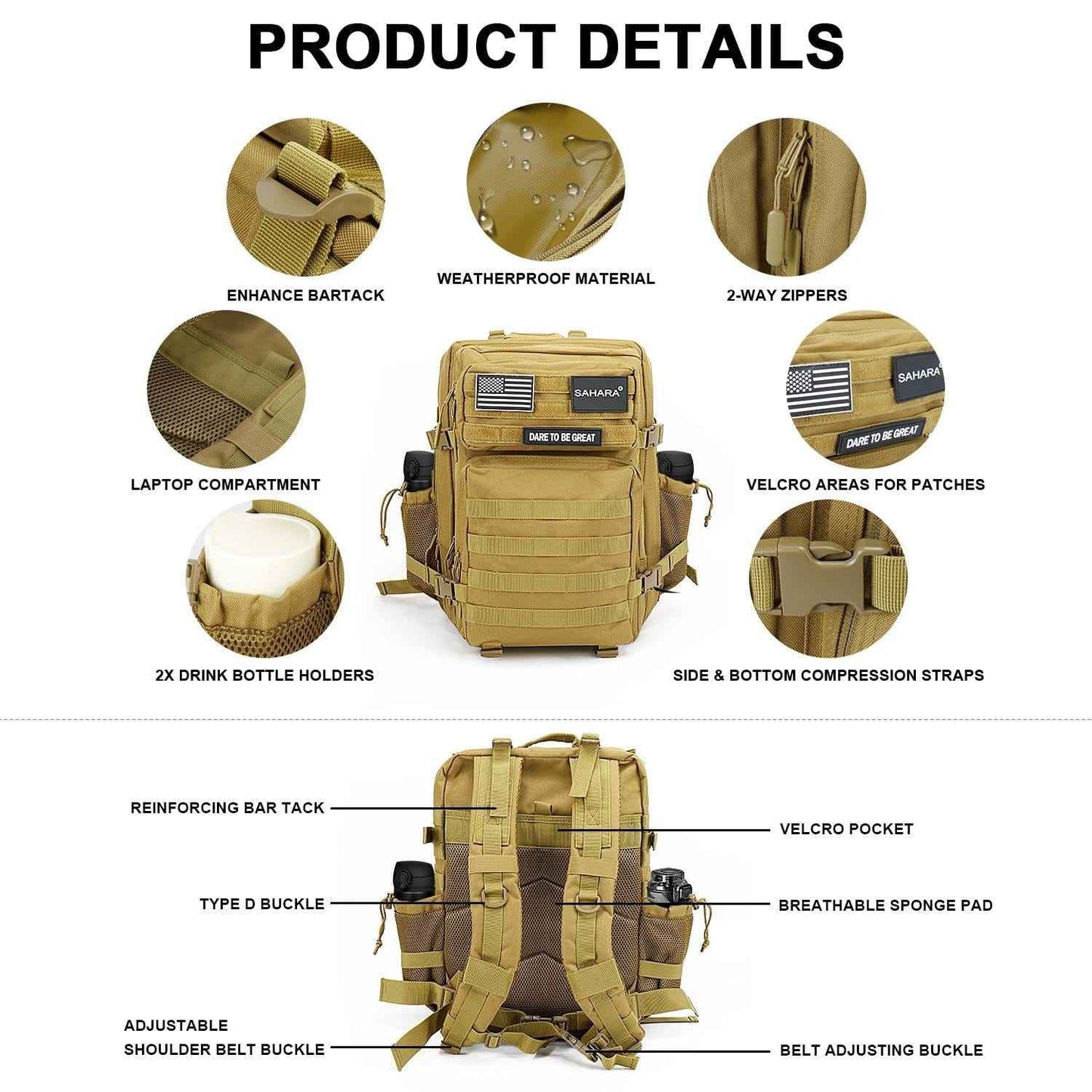Raider Series Tactical Laptop Backpack | Fits 11"–17.3" | Military-Grade | 6 Colors