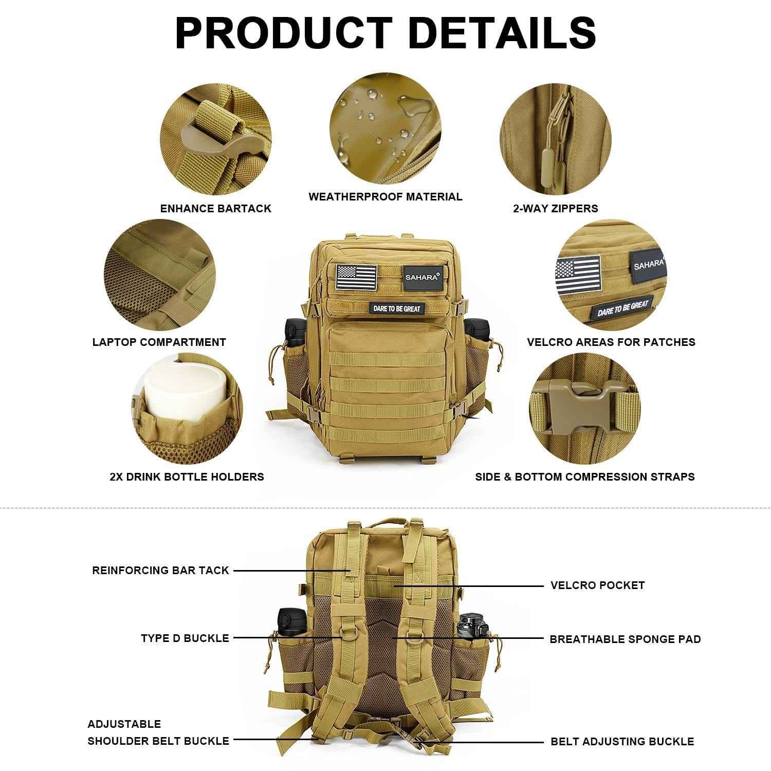 Raider Series Tactical Laptop Backpack | Fits 11"–17.3" | Military-Grade | 6 Colors