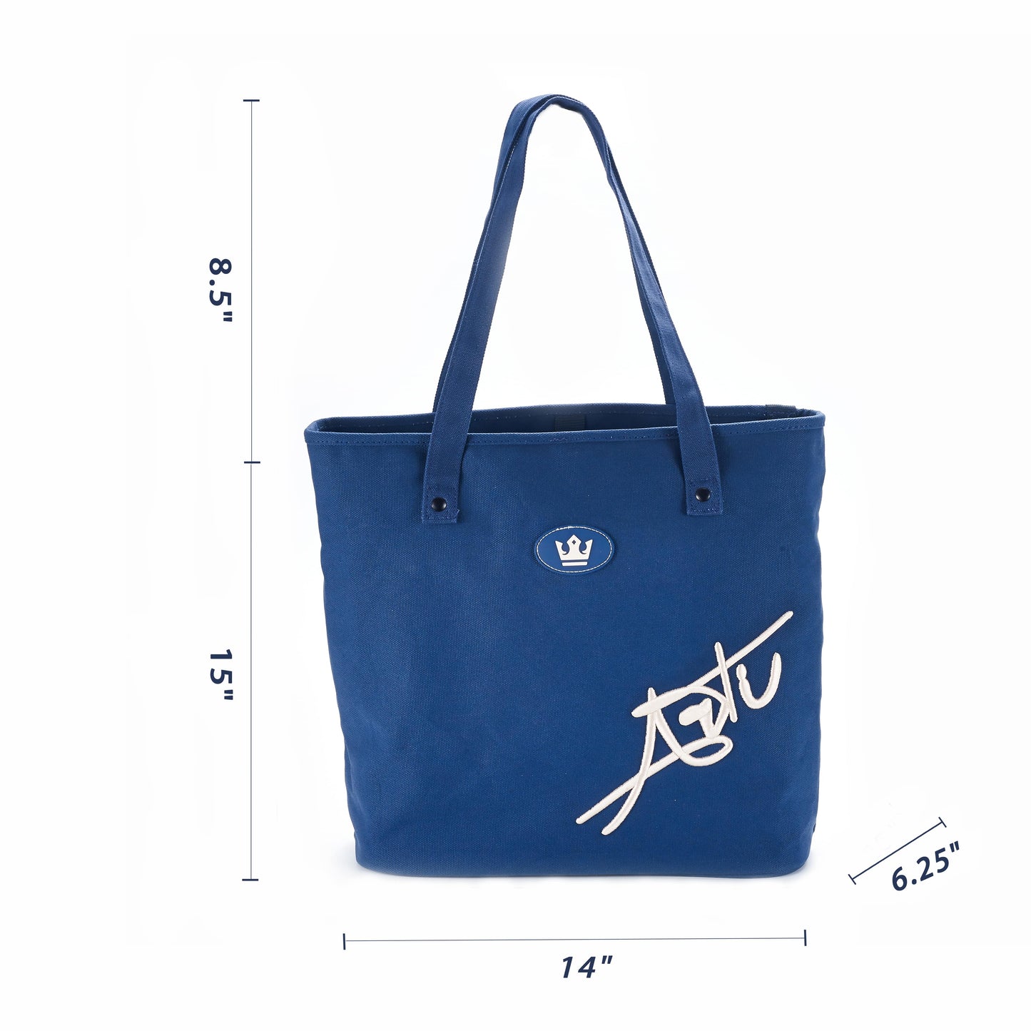 ARTI Signature Cotton Tote Bag | Navy | 14"×15"×6.25" | Heavyweight Canvas | Embroidered | ARTI - Niksstuff