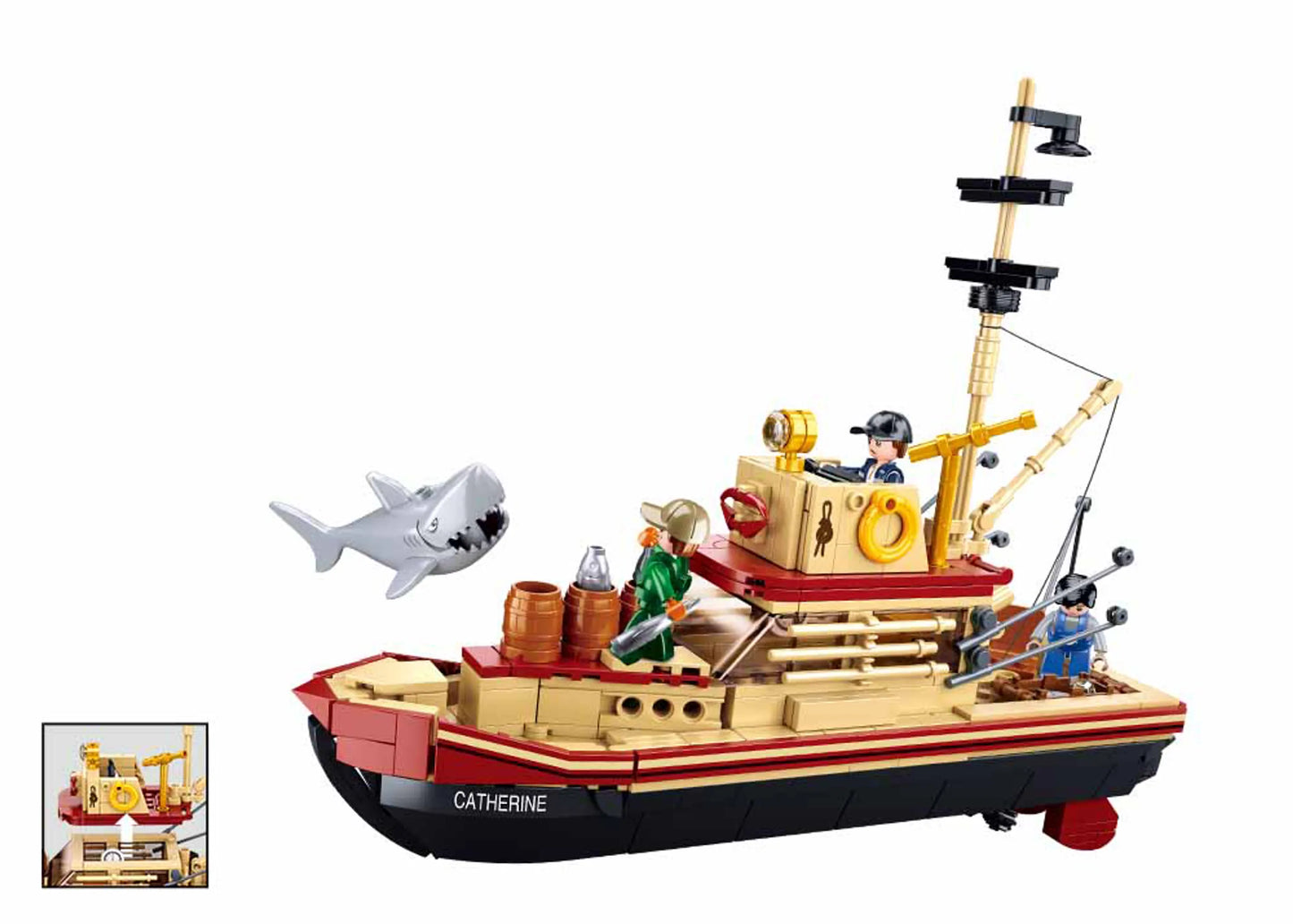 Model Bricks Great Shark Ship Building Brick Kit — 592 Pieces by Texas Toy Distribution - Niksstuff