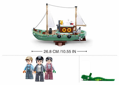 Model Bricks Fishing Sail Boat Building Brick Kit — 610 Pieces by Texas Toy Distribution - Niksstuff