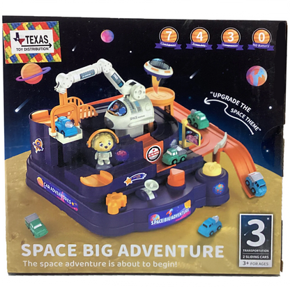Space Adventure Tabletop Racing Track Toy with 2 Magnetic Cars