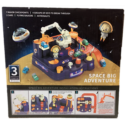 Space Adventure Tabletop Racing Track Toy with 2 Magnetic Cars