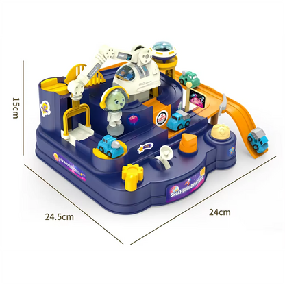 Space Adventure Tabletop Racing Track Toy with 2 Magnetic Cars