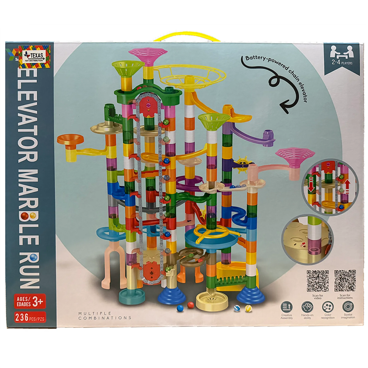 Elevator Marble Run Building Block Set - 236 Pieces