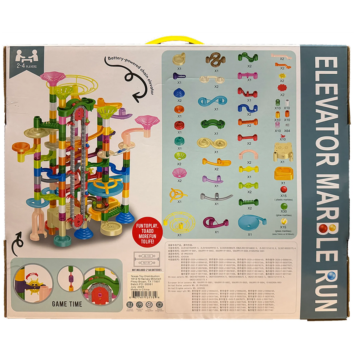 Elevator Marble Run Building Block Set - 236 Pieces