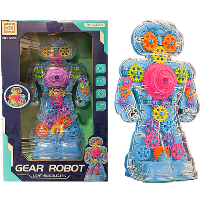 Gear Robot Toy - Light-Up Electric Toy with Music and Spinning Gears