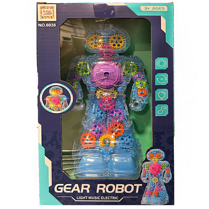 Gear Robot Toy - Light-Up Electric Toy with Music and Spinning Gears