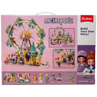 Metropolis Ferris Wheel Building Brick Kit - 504 Pieces