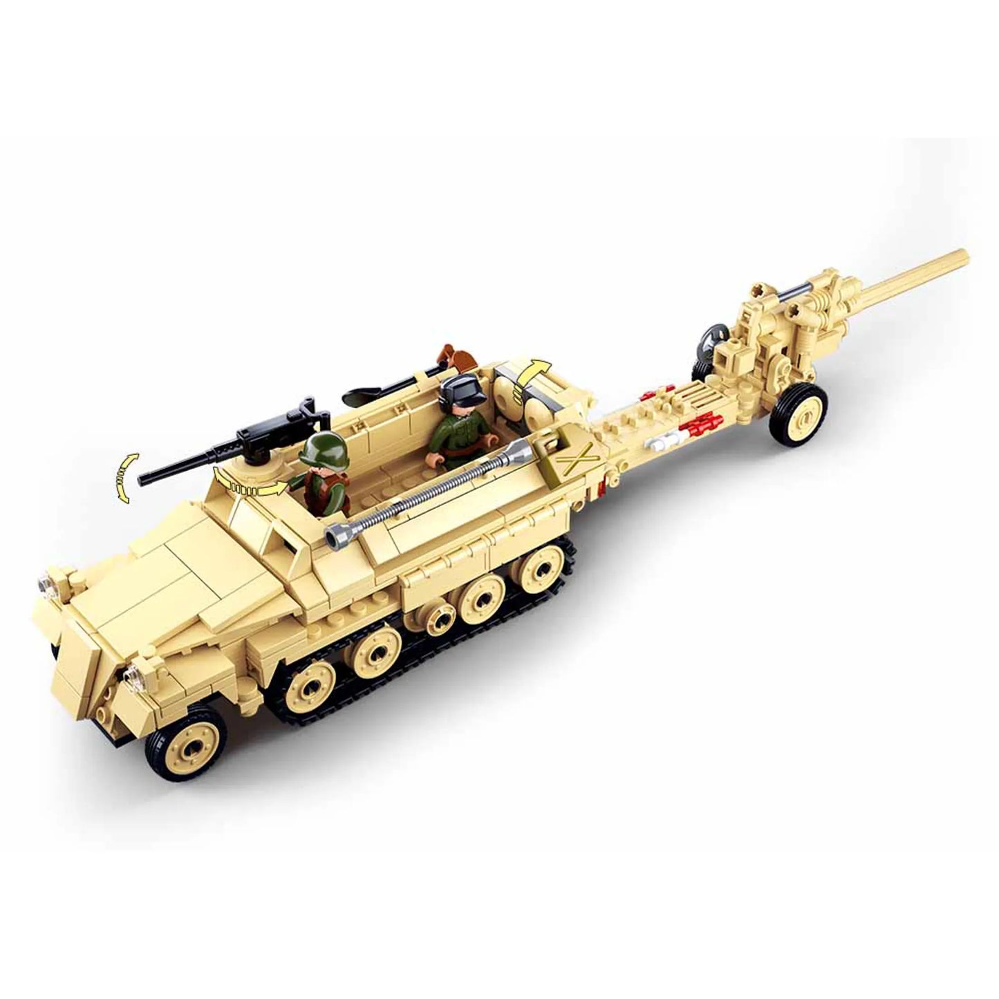 WWII SD.KFZ. 251 Half-Track & Cannon Building Brick Kit 460 Pcs - Niksstuff