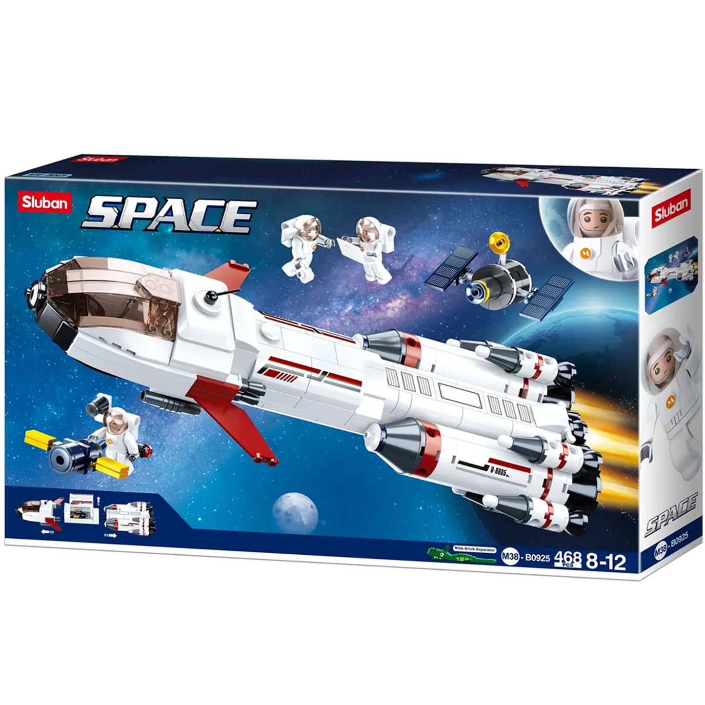 Saturn Space Expedition Rocket Building Brick Kit 468 Pcs - Niksstuff