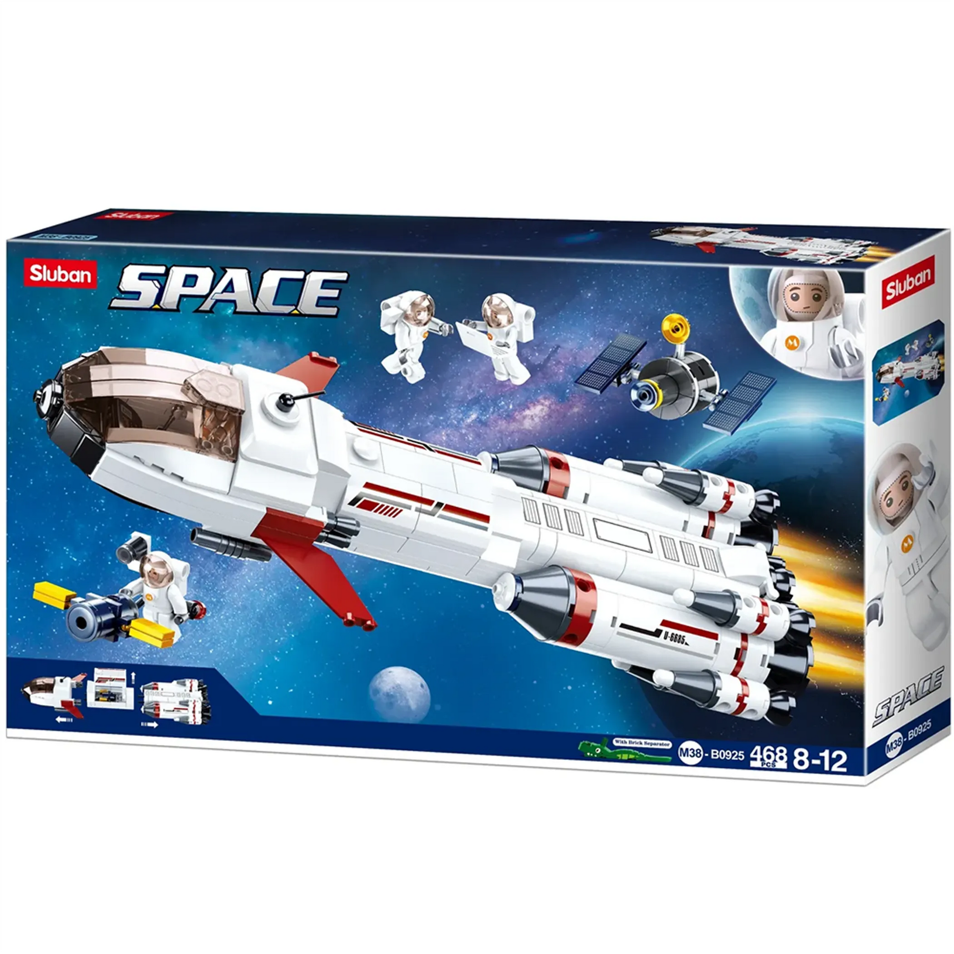 Saturn Space Expedition Rocket Building Brick Kit 468 Pcs - Niksstuff