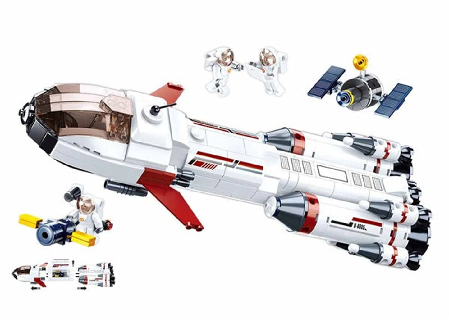 Saturn Space Expedition Rocket Building Brick Kit 468 Pcs - Niksstuff