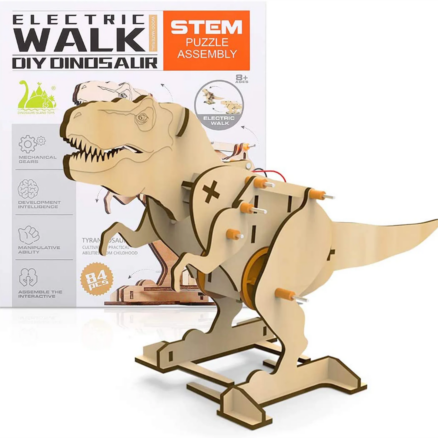 Tyrannosaurus Rex DIY Electric STEM Assembly Kit — 84 Pieces by Texas Toy Distribution - Niksstuff