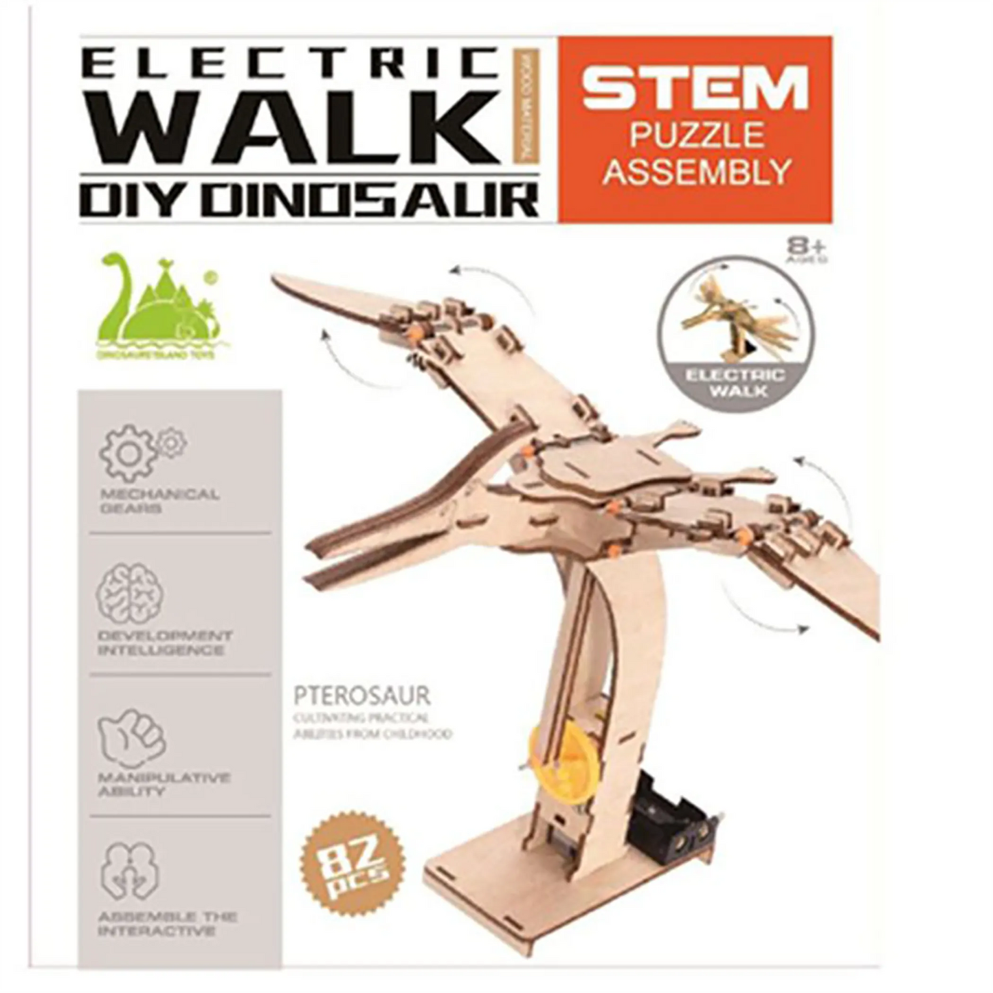 Pterosaur DIY Electric STEM Assembly Kit — 82 Pieces by Texas Toy Distribution - Niksstuff