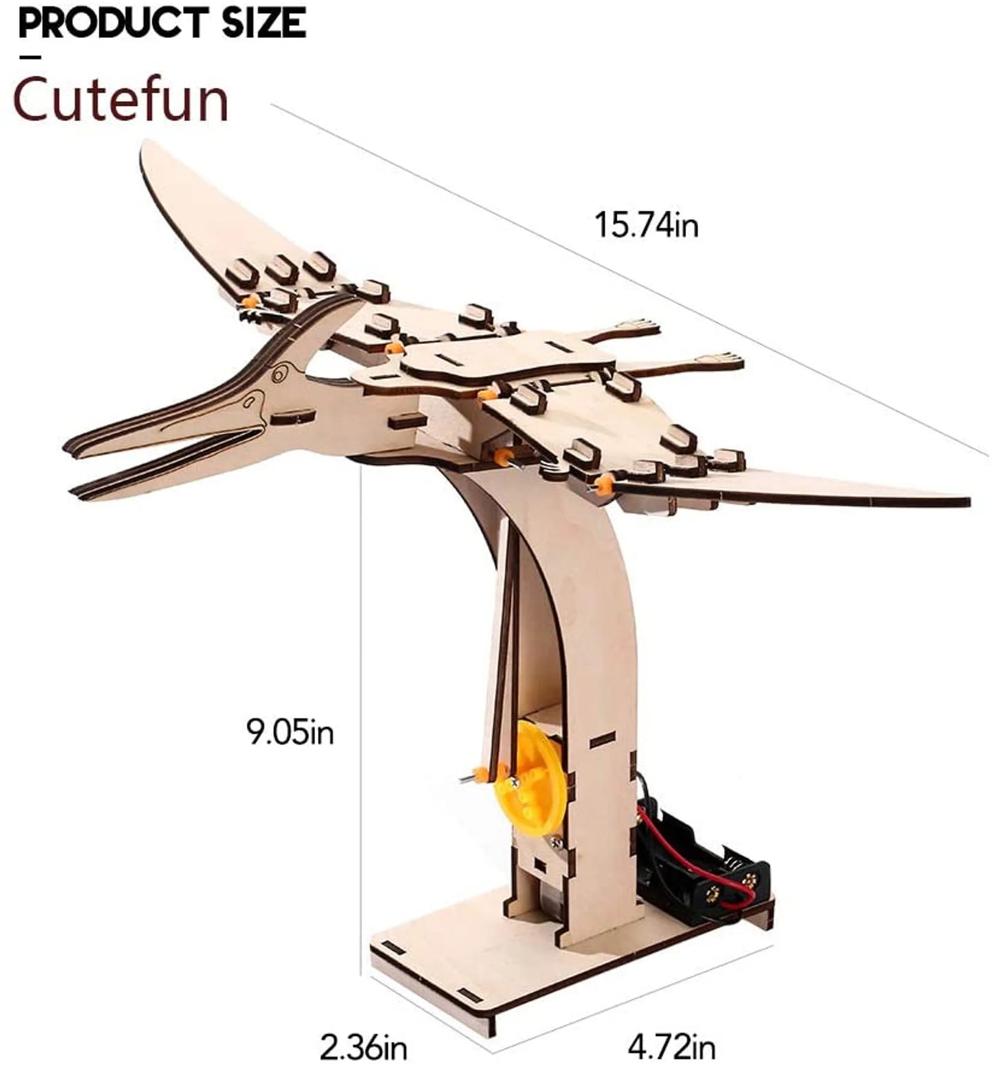 Pterosaur DIY Electric STEM Assembly Kit — 82 Pieces by Texas Toy Distribution - Niksstuff