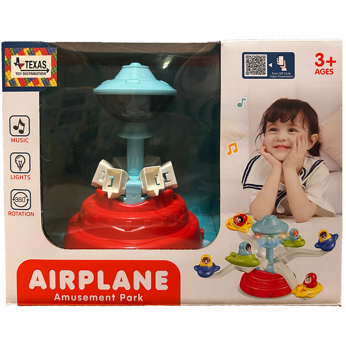 Rotating Airplane Amusement Park Toy with Lights and Music