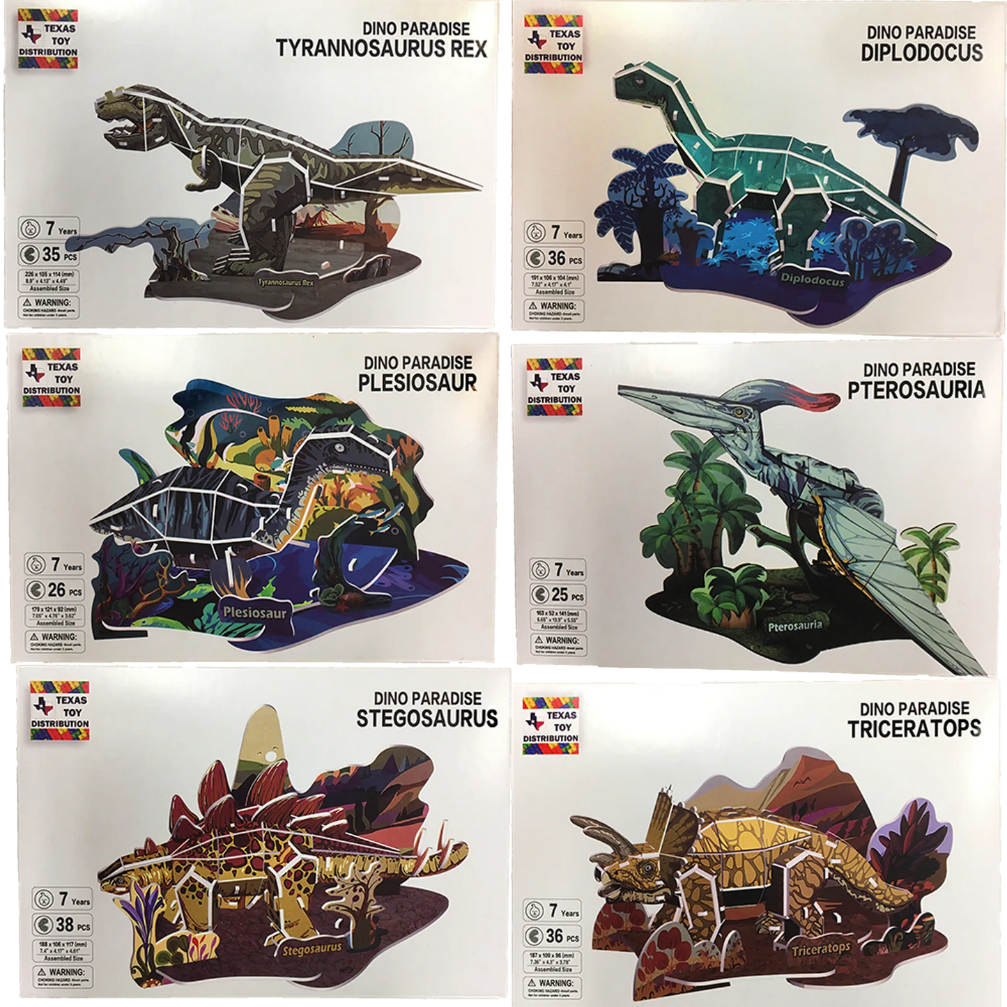 3D Dinosaur Foam Puzzle | EPS Foam | 6 Styles | T-Rex, Triceratops, Stegosaurus & More