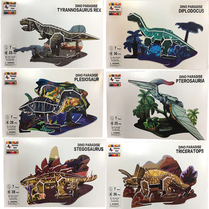 3D Dinosaur Foam Puzzle | EPS Foam | 6 Styles | T-Rex, Triceratops, Stegosaurus & More