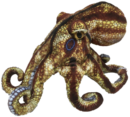 Realistic Octopus Plush Stuffed Animal | 10" Curled | 18" Extended Tentacles