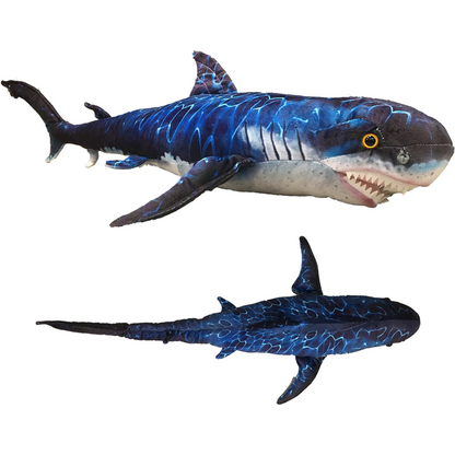 Blue Shark Plush Stuffed Animal | 29" | Underwater Pattern | Ocean Toy