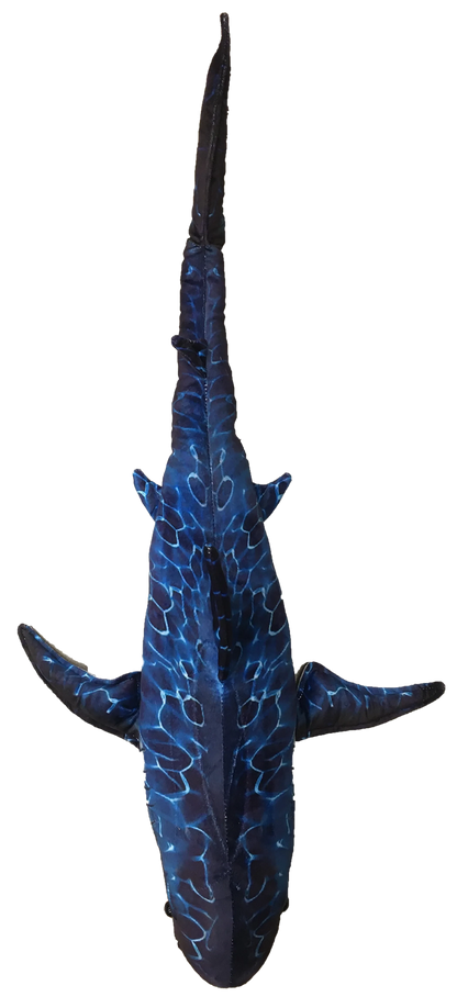 Blue Shark Plush Stuffed Animal | 29" | Underwater Pattern | Ocean Toy