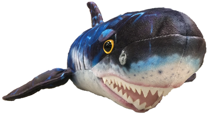 Blue Shark Plush Stuffed Animal | 29" | Underwater Pattern | Ocean Toy