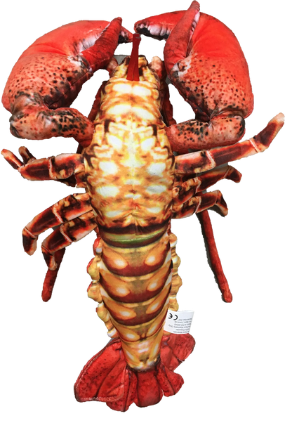 Lobster Plush Stuffed Animal | 18" | Claws, Antennae & Detailed Patterned Fabric | Ocean Toy