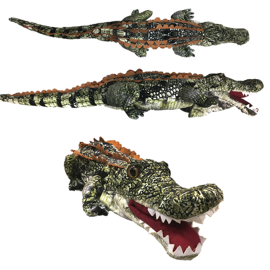 Crocodile Plush Hand Puppet | 40"+ | Felt Puppet Mouth | Giant Reptile Stuffed Animal