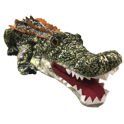 Crocodile Plush Hand Puppet | 40"+ | Felt Puppet Mouth | Giant Reptile Stuffed Animal