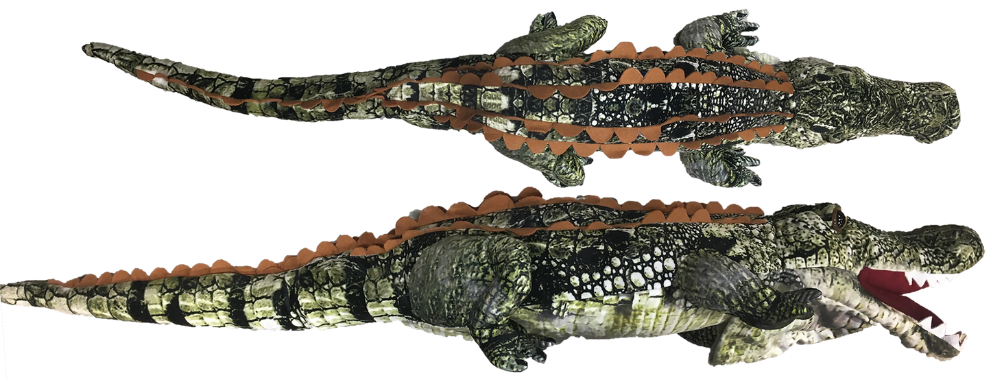 Crocodile Plush Hand Puppet | 40"+ | Felt Puppet Mouth | Giant Reptile Stuffed Animal