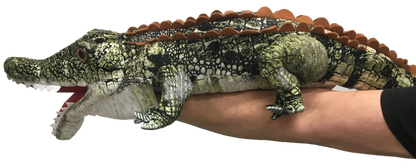 Crocodile Plush Hand Puppet | 40"+ | Felt Puppet Mouth | Giant Reptile Stuffed Animal
