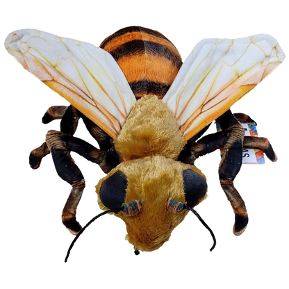 Bee Plush Stuffed Animal | 14" | Bendable Wings & Super Soft Fur | Insect Wildlife Toy
