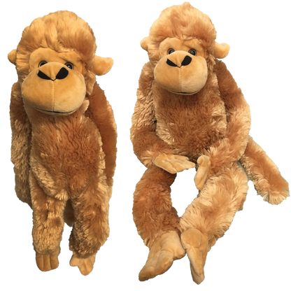 Monkey Plush Stuffed Animal | 24" | Velcro Hands | Long Arms & Legs | Hanging Toy