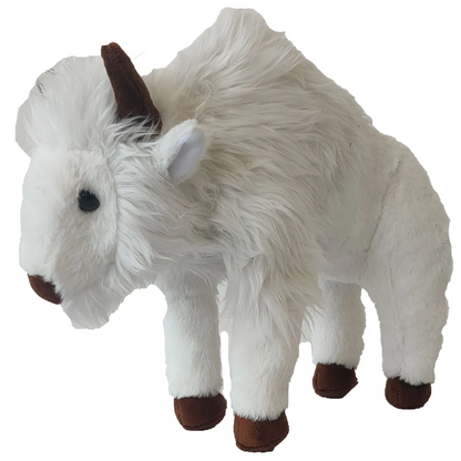 White Buffalo Plush Stuffed Animal | 13" | Sacred Native American Symbol | Educational Hang Tag