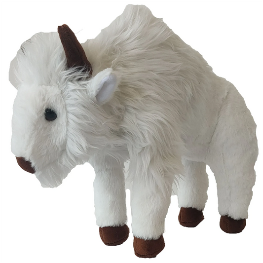 White Buffalo Plush Stuffed Animal | 13" | Sacred Native American Symbol | Educational Hang Tag