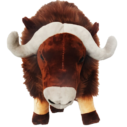 Musk Ox Plush Stuffed Animal | 12" | Dense Hair Texture | Arctic Wildlife Toy
