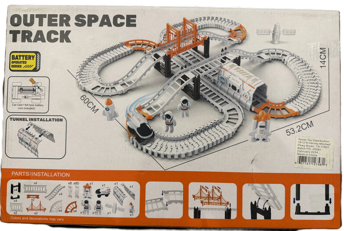 Outer Space Rocket Car Track Set with Shuttle and Figurines