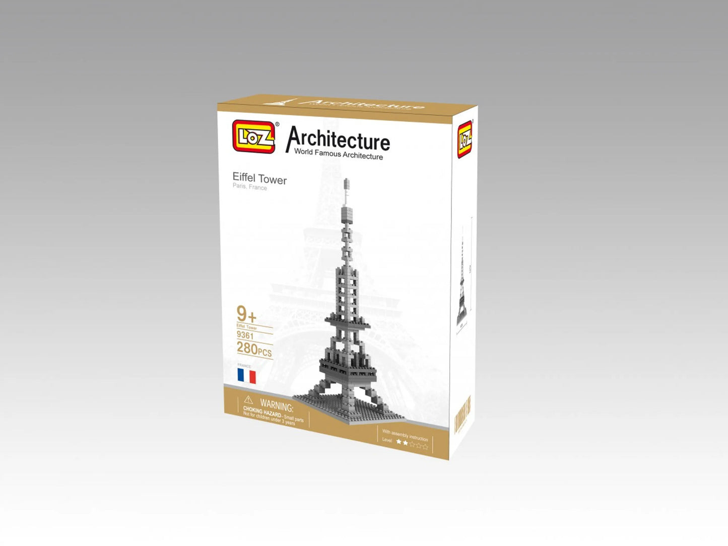 LOZ Micro Block Eiffel Tower Building Set – 280 Pieces | Ages 9+ | Paris Landmark