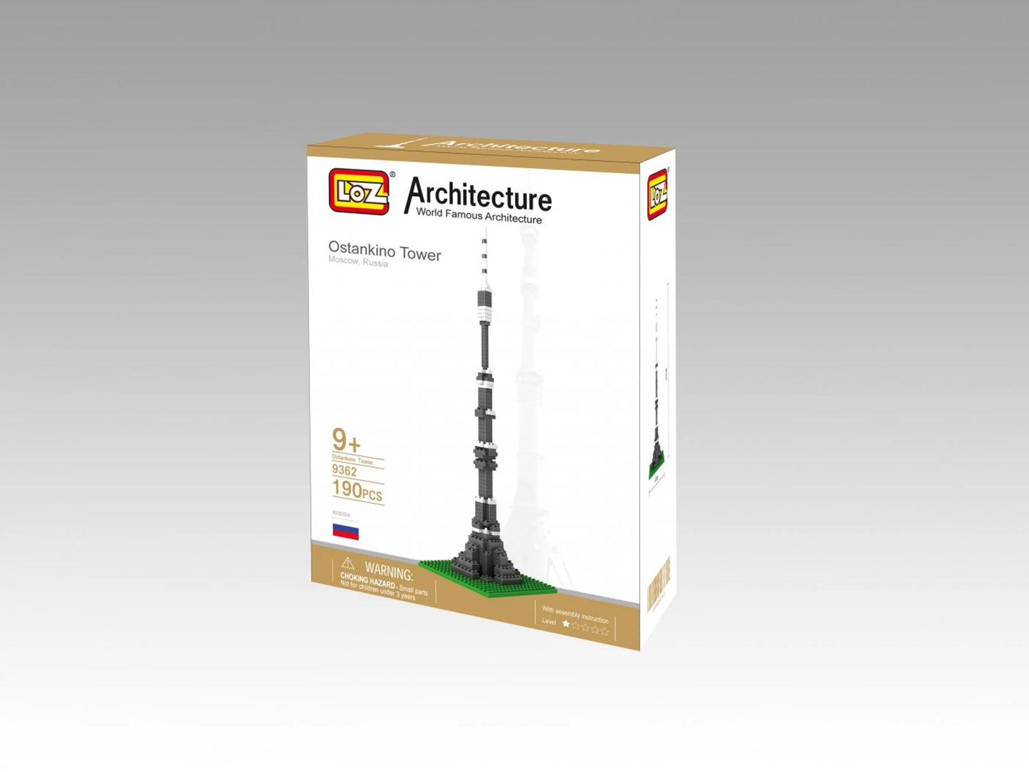 LOZ Micro Block Ostankino Tower Building Set – 190 Pieces | Ages 9+ | Moscow Landmark
