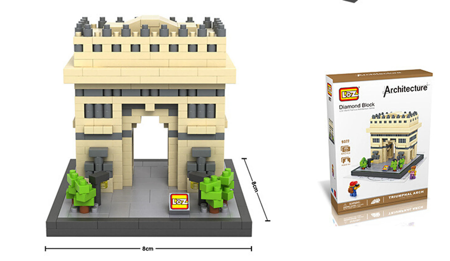 LOZ Micro Block Arc de Triomphe Building Set – 640 Pieces | Ages 14+ | Paris Landmark