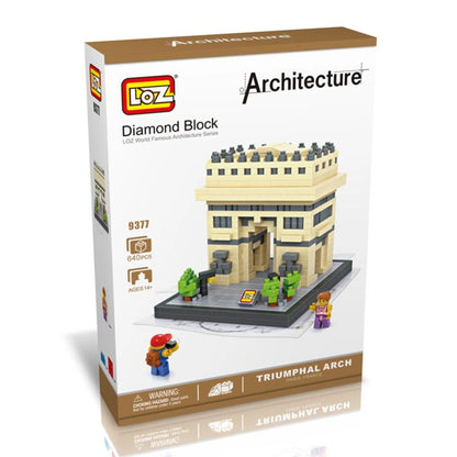 LOZ Micro Block Arc de Triomphe Building Set – 640 Pieces | Ages 14+ | Paris Landmark