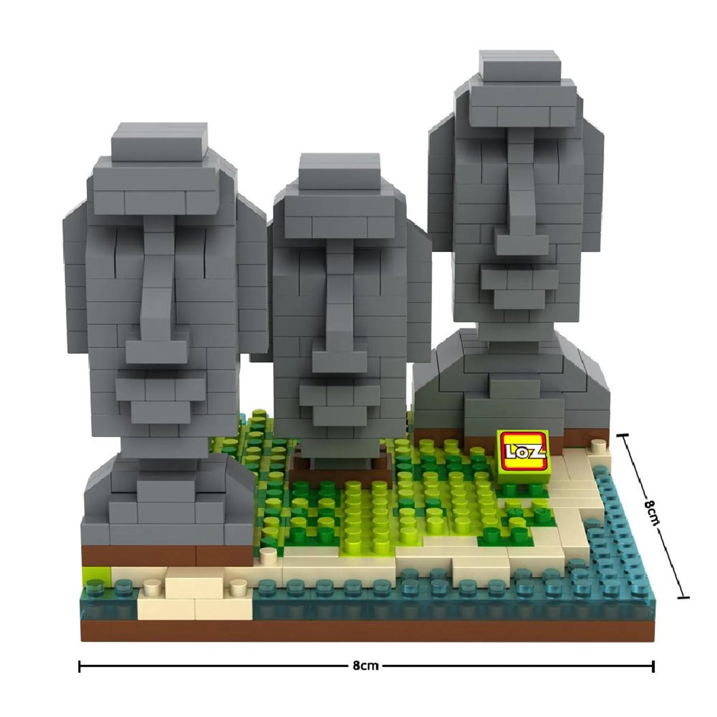 LOZ Micro Block Easter Island Moai Building Set – 440 Pieces | Ages 14+ | World Landmark