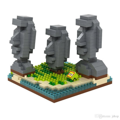 LOZ Micro Block Easter Island Moai Building Set – 440 Pieces | Ages 14+ | World Landmark