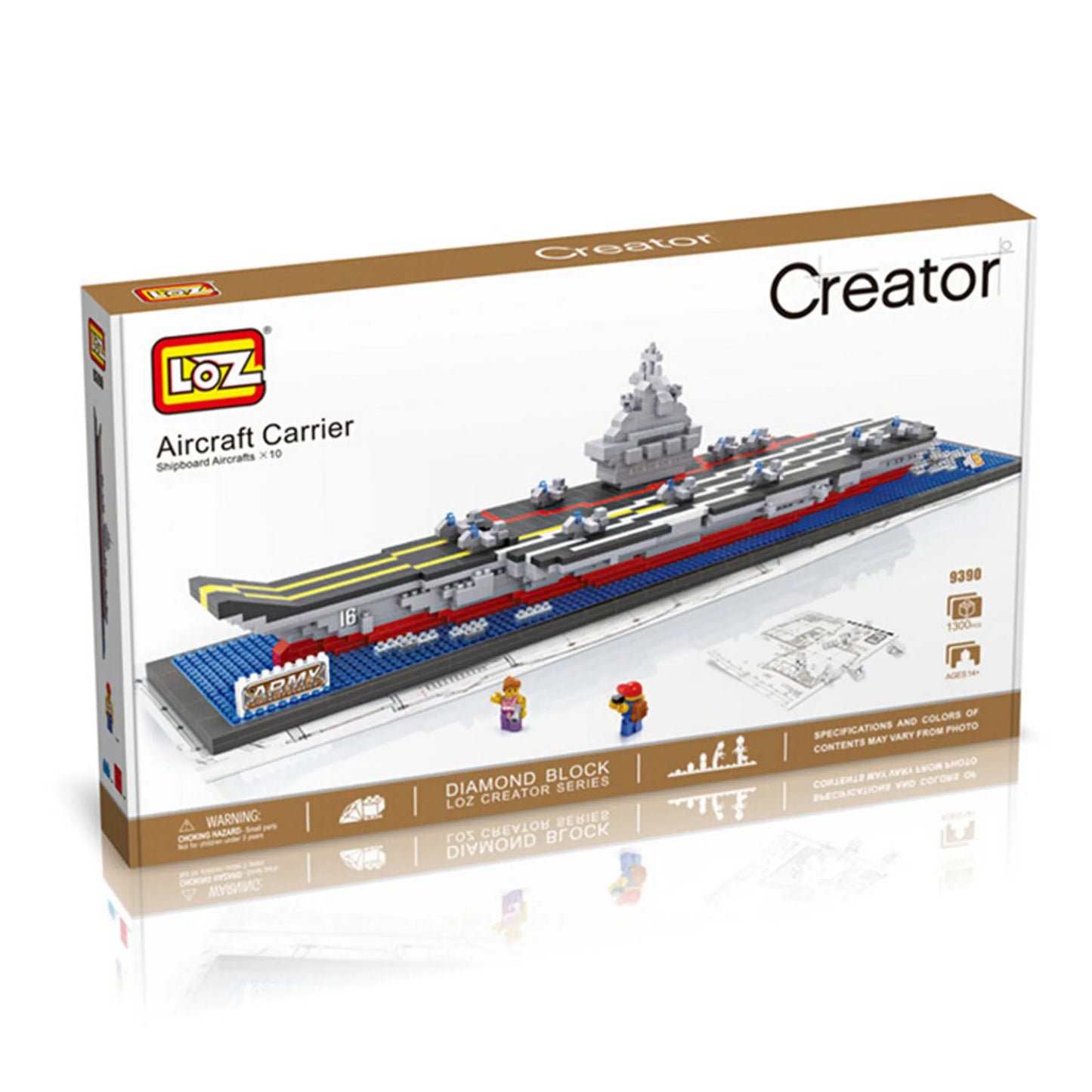 LOZ Micro Block Aircraft Carrier Liaoning Building Set – 1,300 Pieces | Ages 14+ | Navy Model